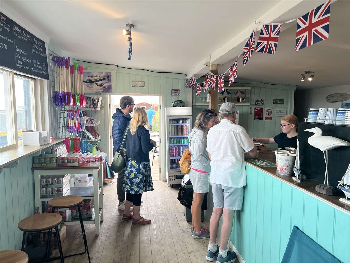 The inside of the Windshack which has ample seating on decking areas outside