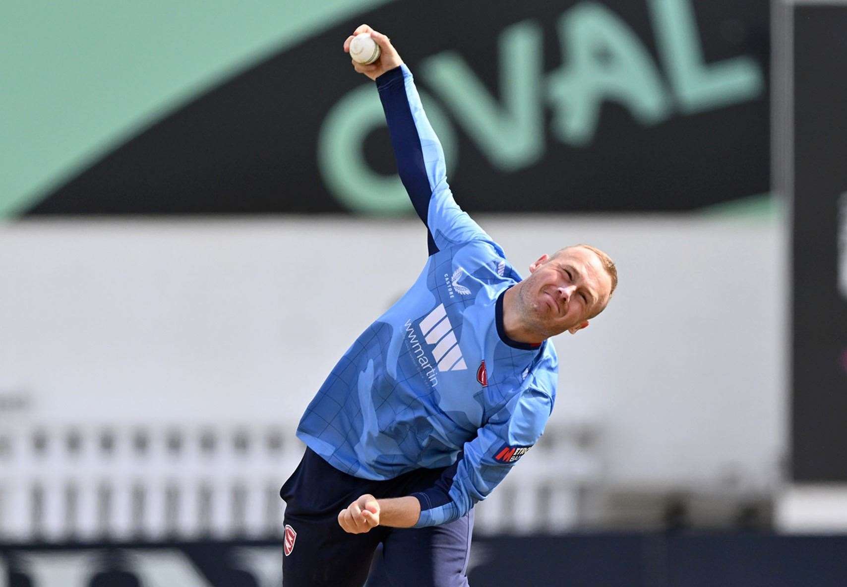 Spinner Matt Parkinson - ended day three with figures of 2-116 for Kent. Picture: Keith Gillard