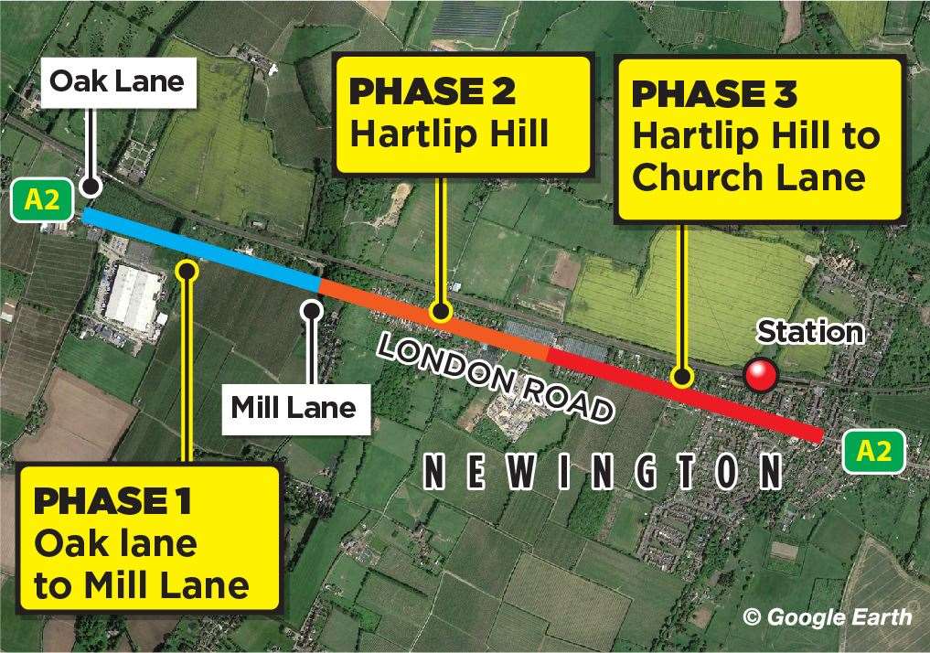 Phases 1 to 3 of the Newington gas main replacement