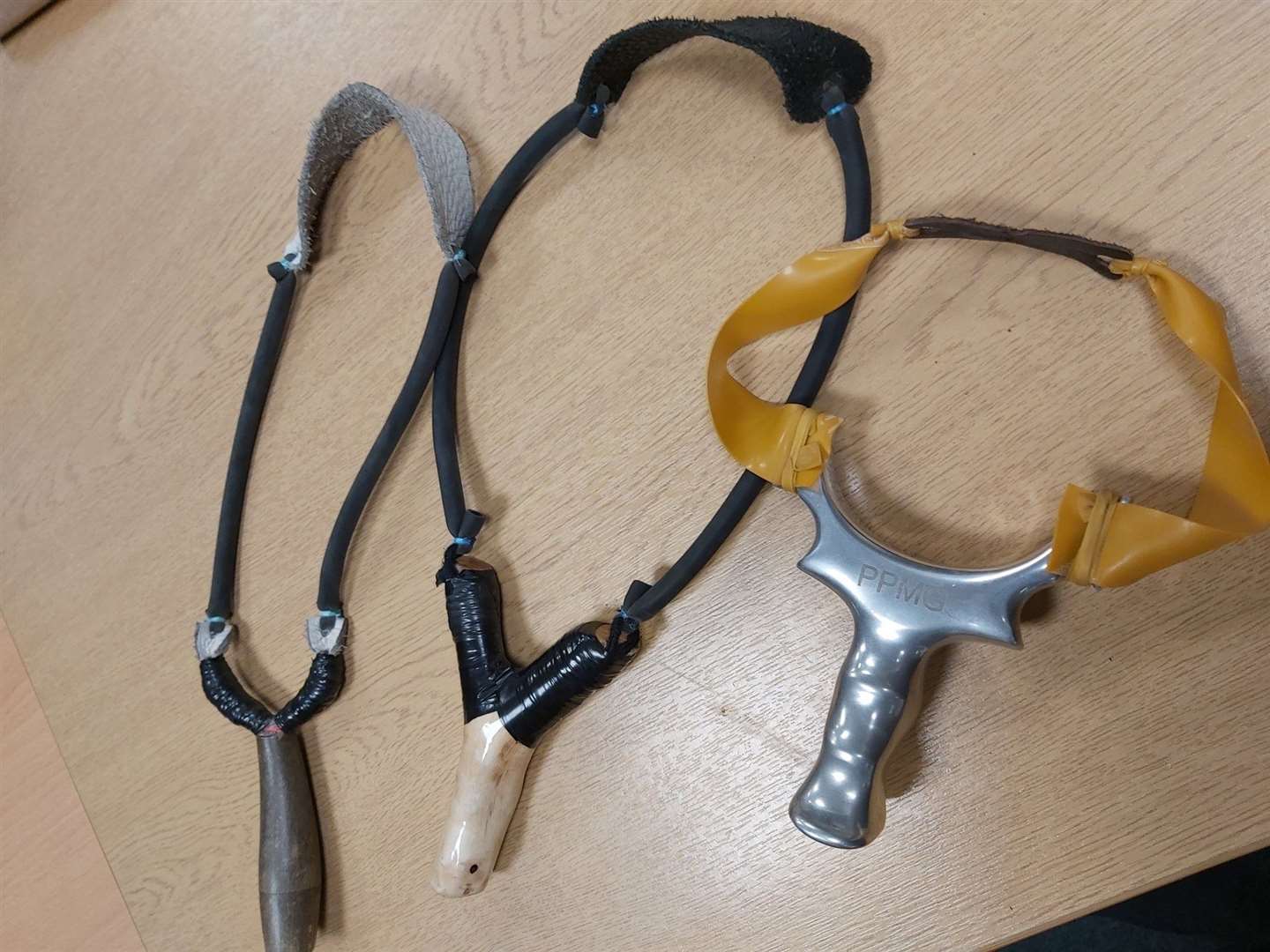 Examples of catapults previously seized by police in Maidstone. Picture: @kentpolicemaid