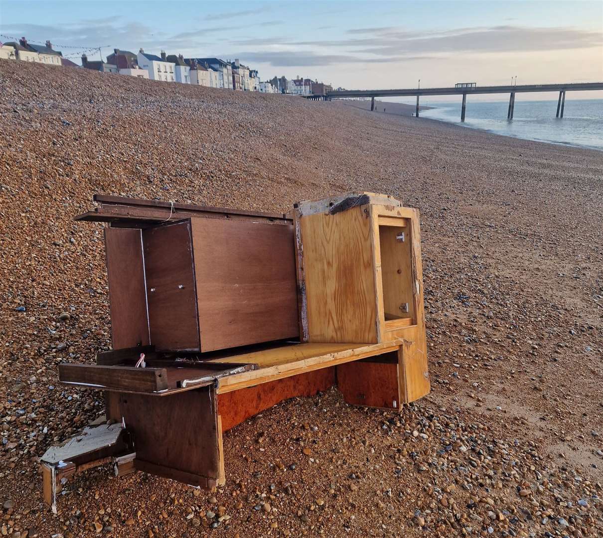 Deal beach-goers were unsure what exactly they had discovered on the beach. Picture: Carol Fenton