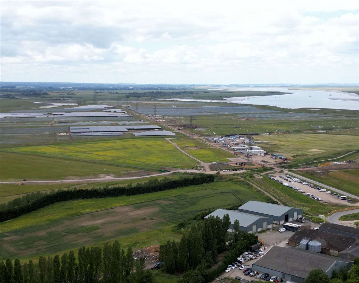 Work is ongoing at Cleve Hill Solar Park, near Faversham. Picture: Barry Goodwin