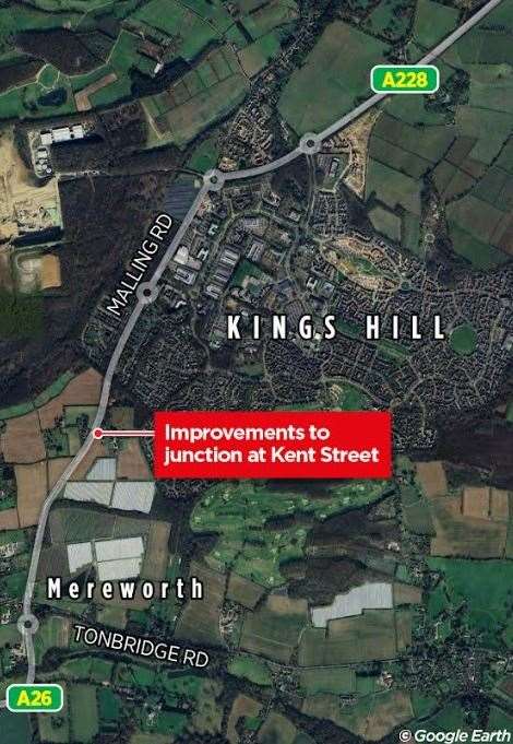 The road improvements will be at the junction with Kent Street. Picture: KMG Graphics