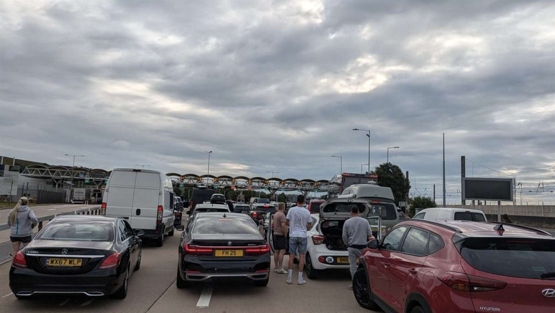 Queues are building at LeShuttle in Folkestone