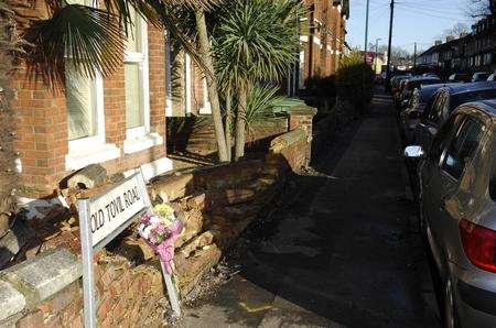 The scene of a fatal collision, where a BMW car collided with a male and female pedestrian, killing the male and putting the female in hospital. Old Tovil Road, Maidstone.