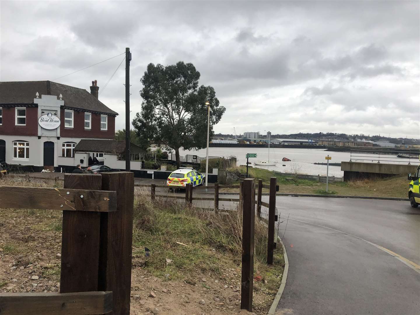 Police and paramedics were spotted outside The Boat House