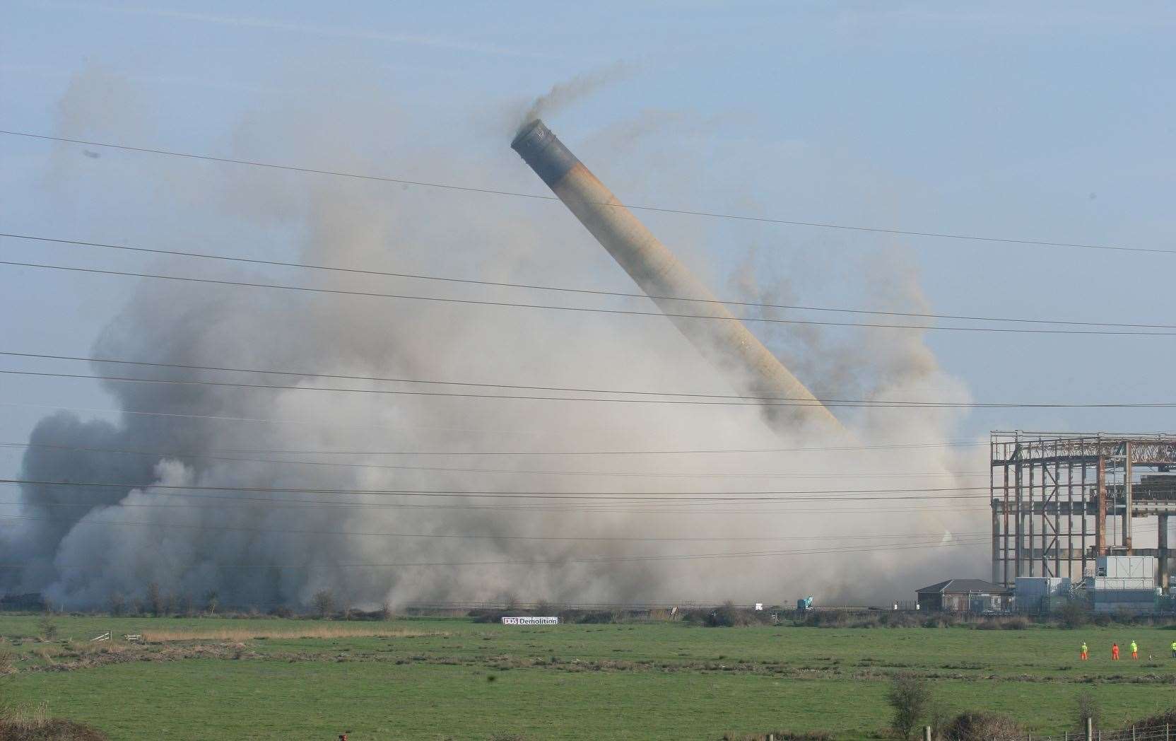 The collapse of the Richborough Power Station cooling towers just left a pile of bricks. Picture: Martin Apps