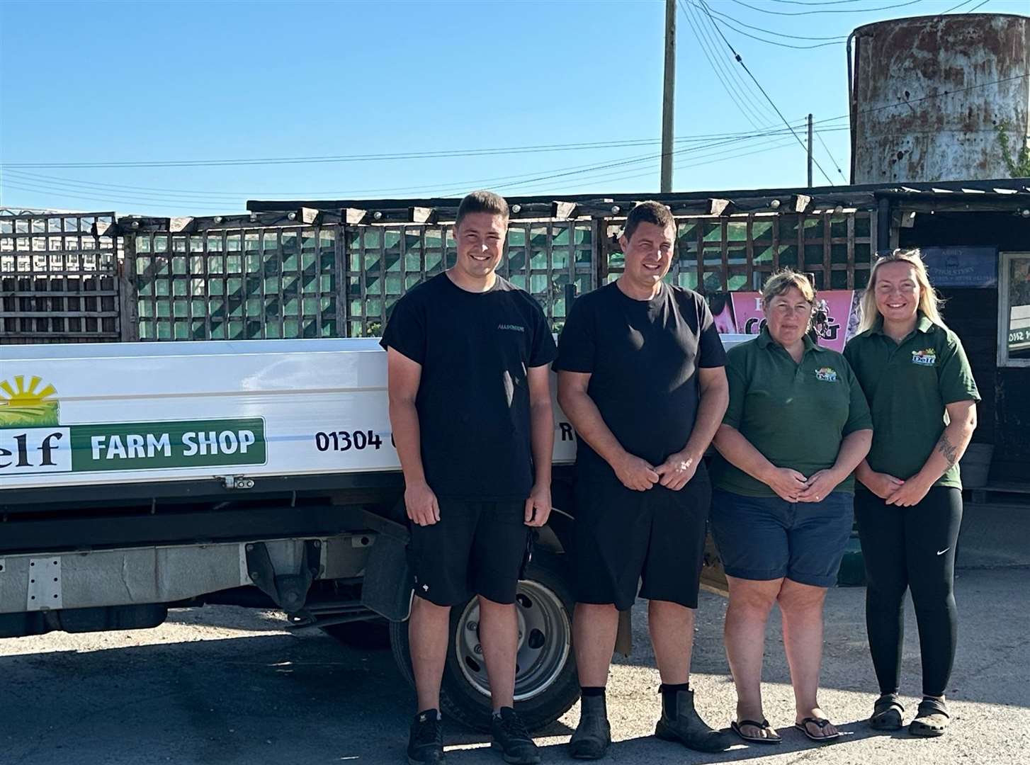 The Cock family is behind Delf Farm Shop in Sandwich. From left to right: Son Thomas, dad Simon, mum Alison and daughter Katie