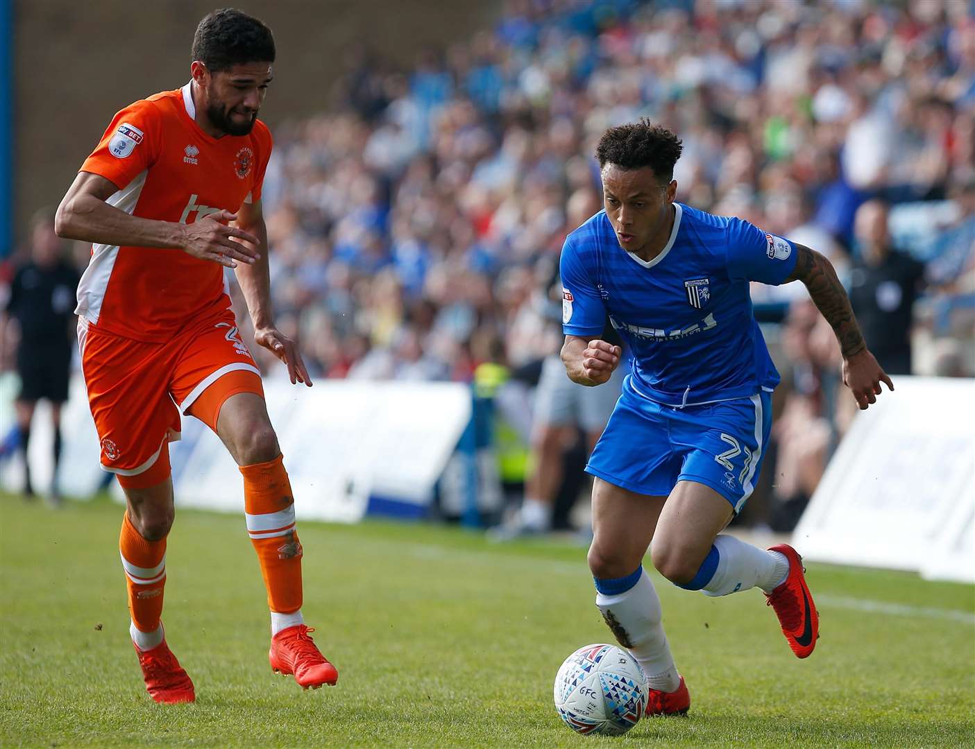 Gillingham midfielder Elliott List on the offensive Picture: Andy Jones