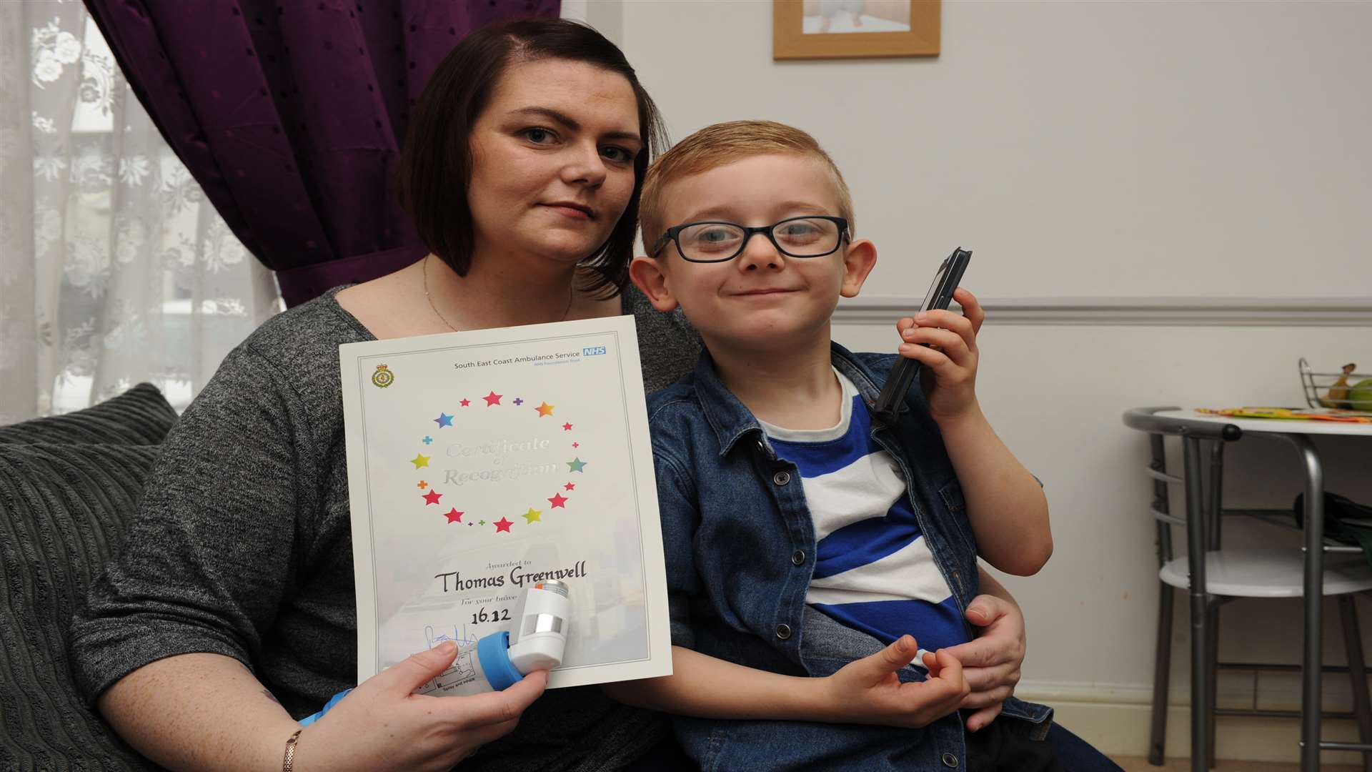 Thomas with mum Nicola Boyle.