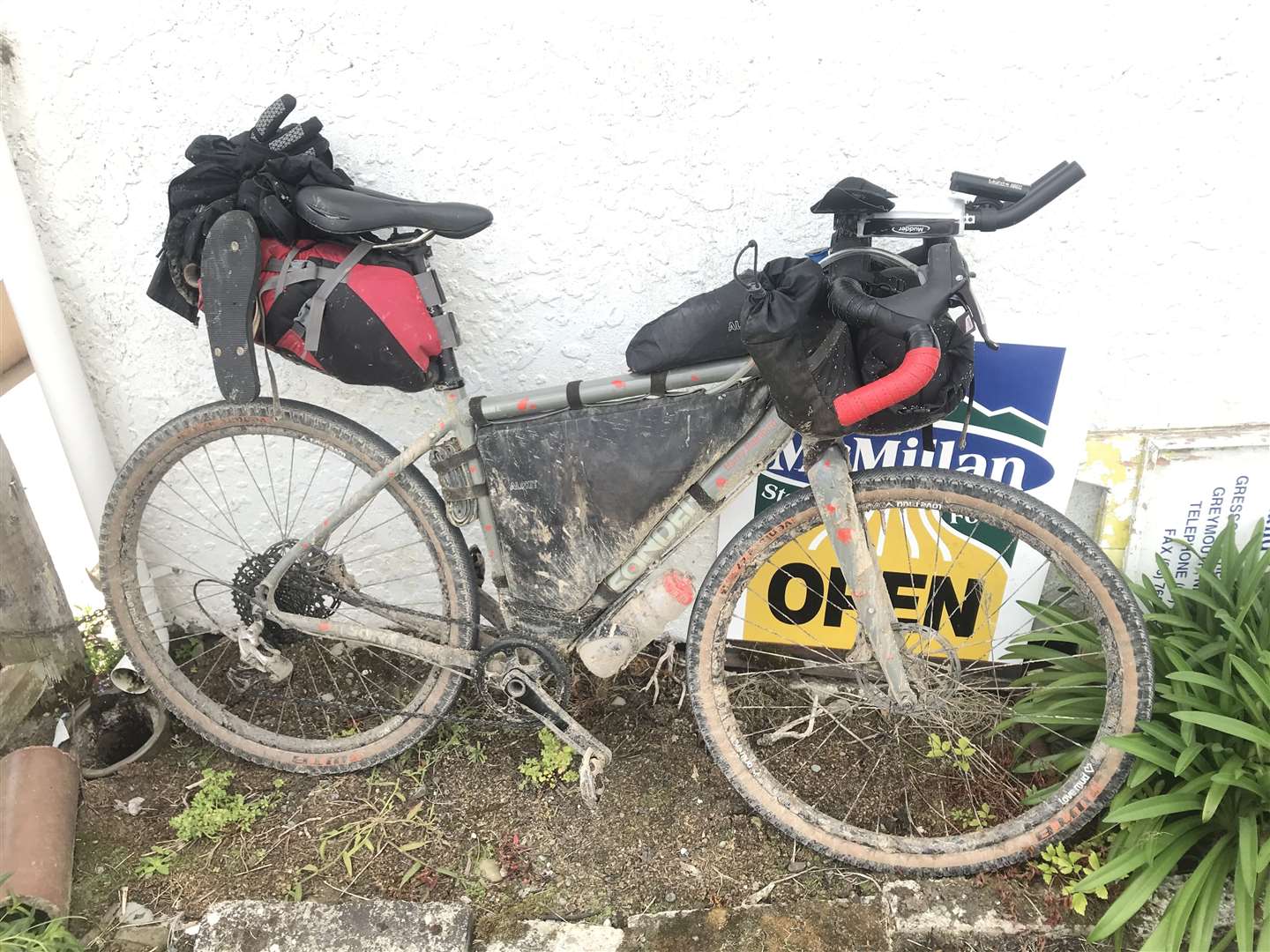 The intrepid cyclist had to carry everything he needed with him on the bike