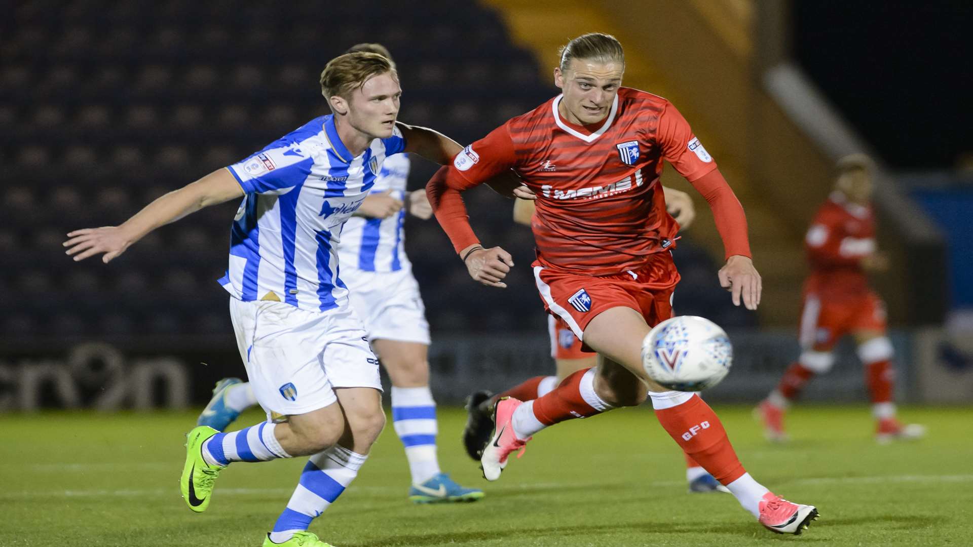 Tom Eaves battles hard up front Picture: Andy Payton