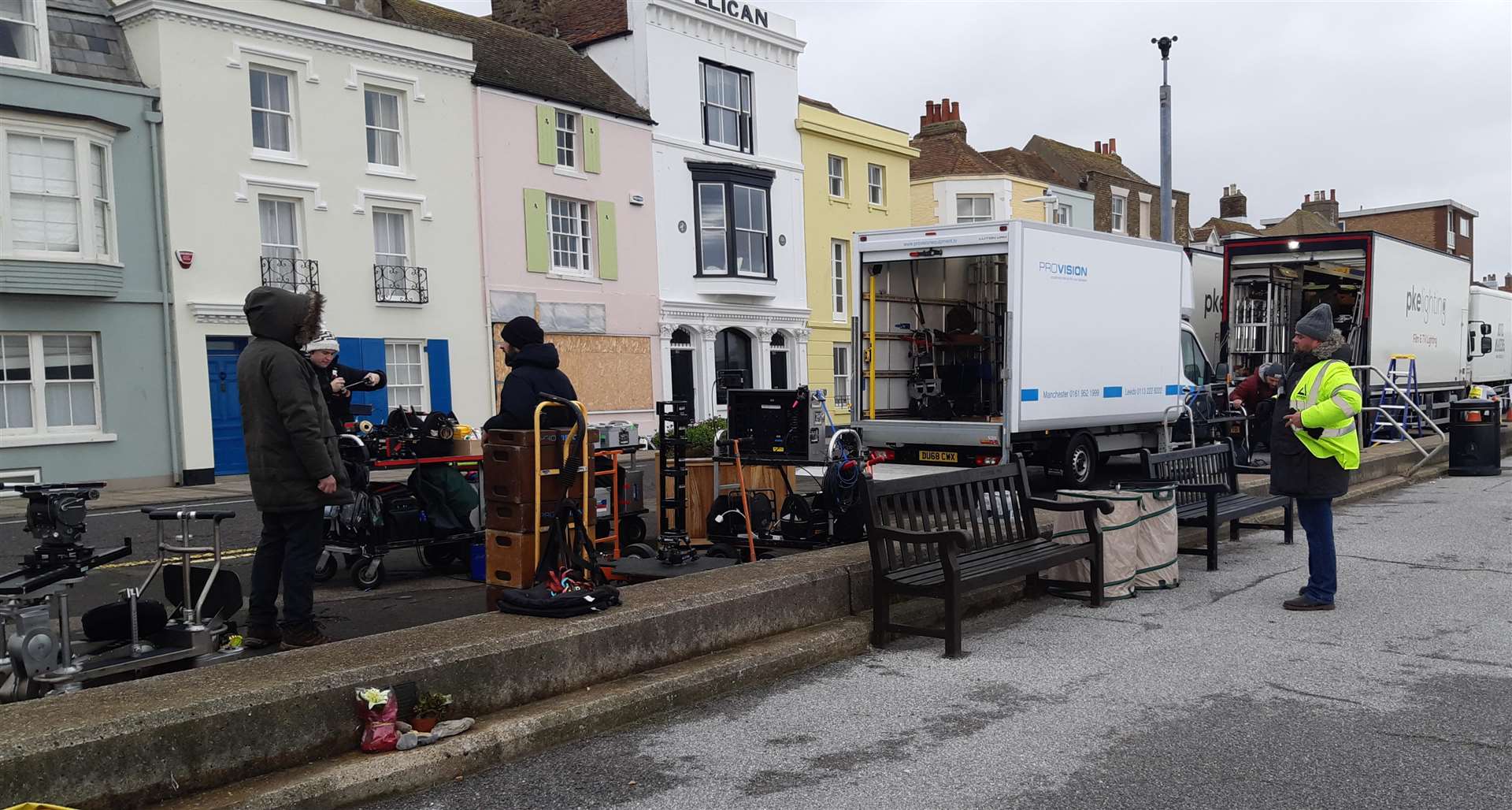 The film crew at Beach Street