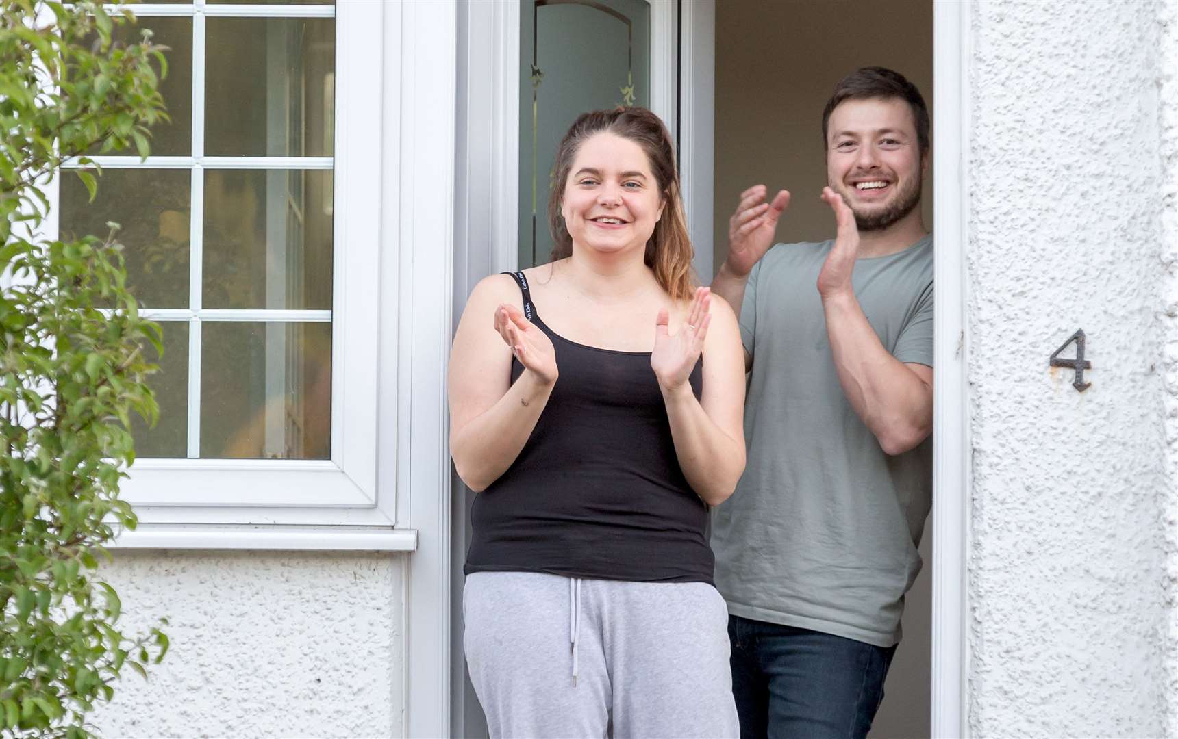 A couple previously taking part in the weekly applause in Gravesend. Photo: Estelle Thompson Photography