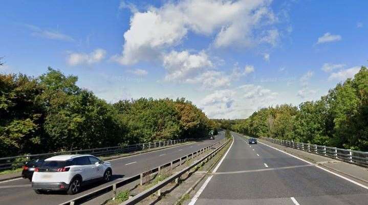 The A2 bridge near Bridge, Canterbury over Patrixbourne Road which will see 24 bearings replaced during a project lasting several months. Picture: Google