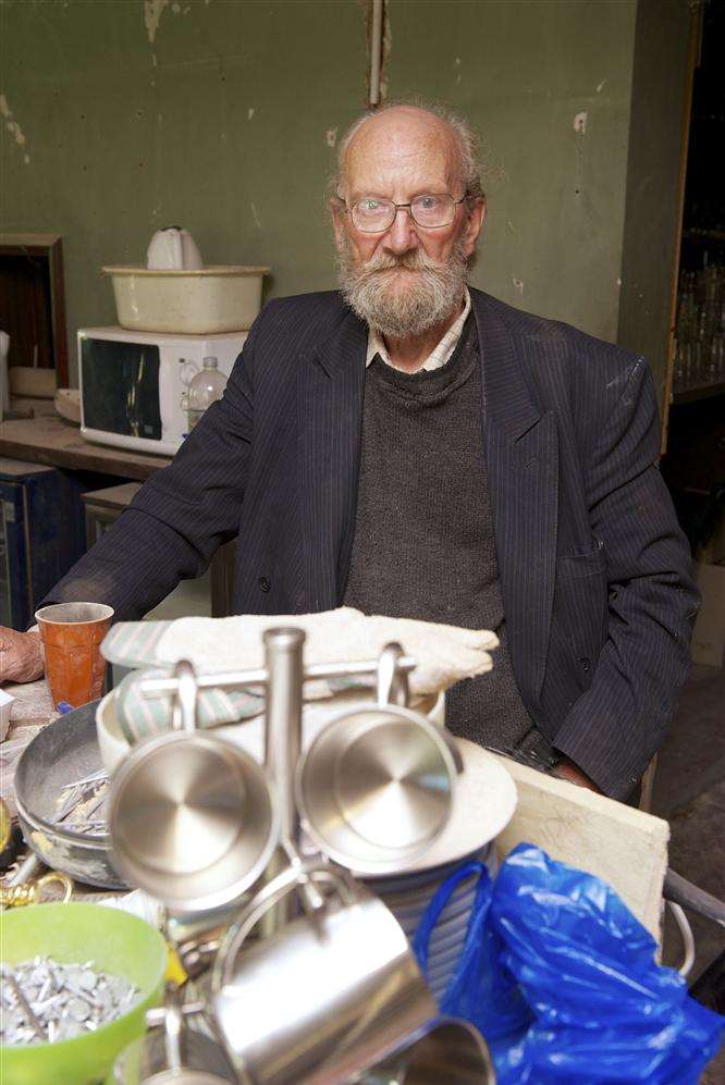 Owner Malcolm Champion in the front bar of the Three Squirrels pub