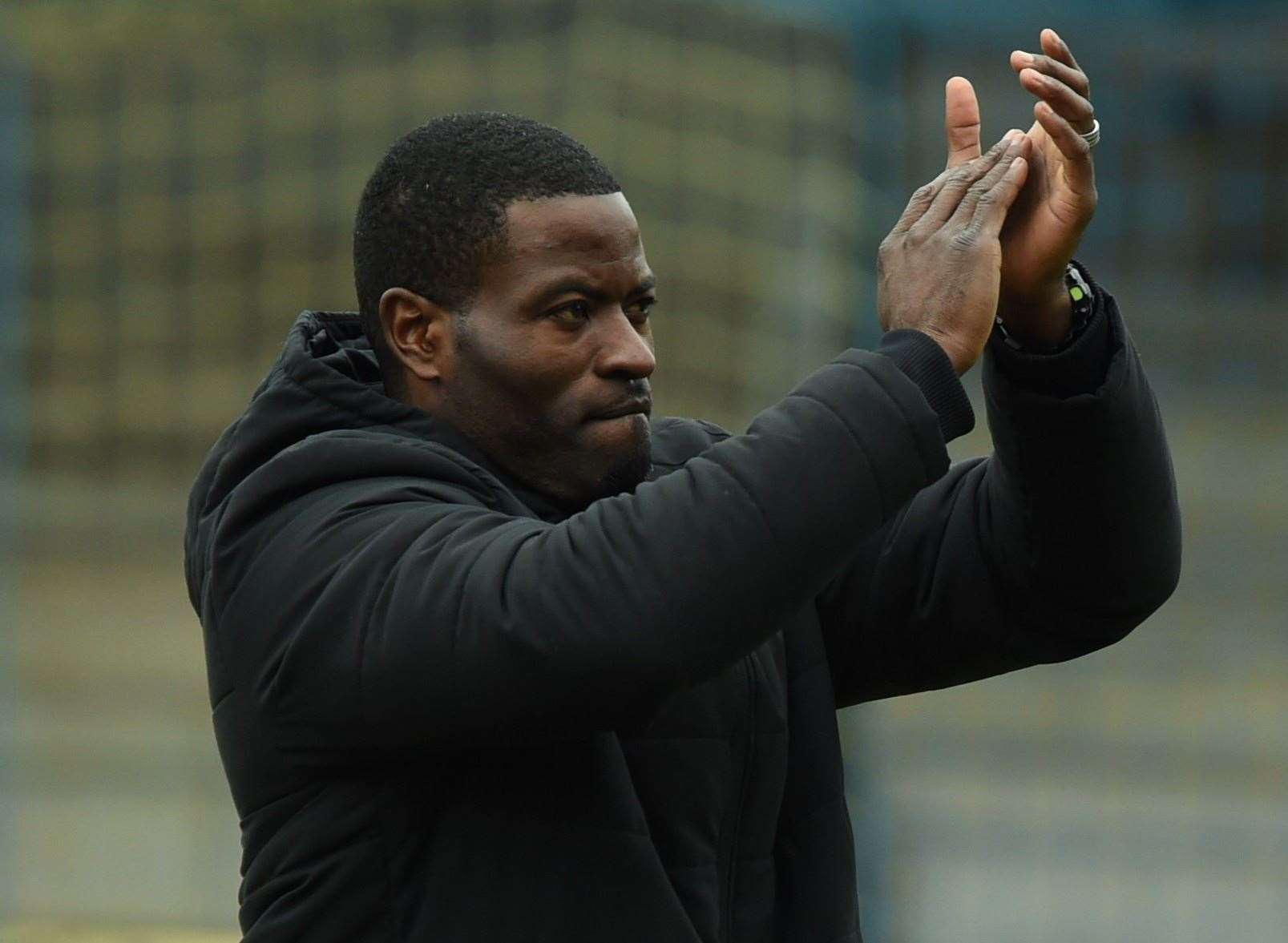 Maidstone United manager George Elokobi. Picture: Steve Terrell