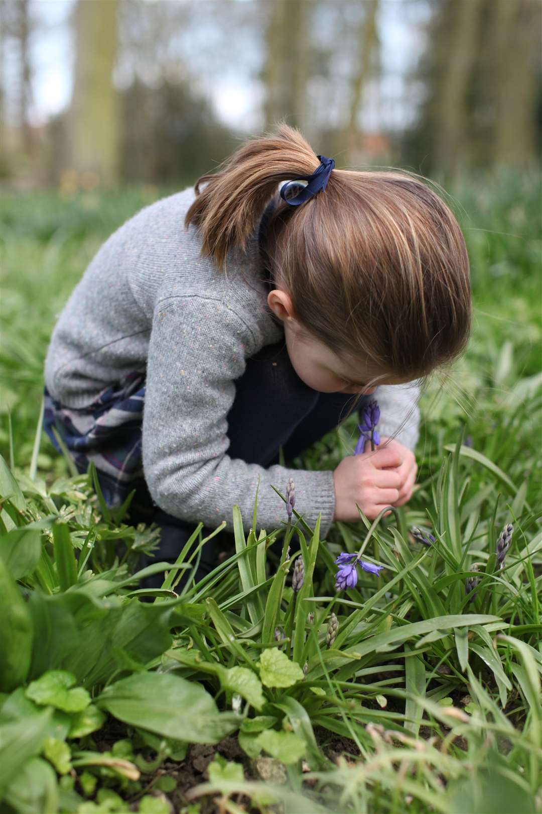 Charlotte amid the bluebells (Duchess of Cambridge/PA)