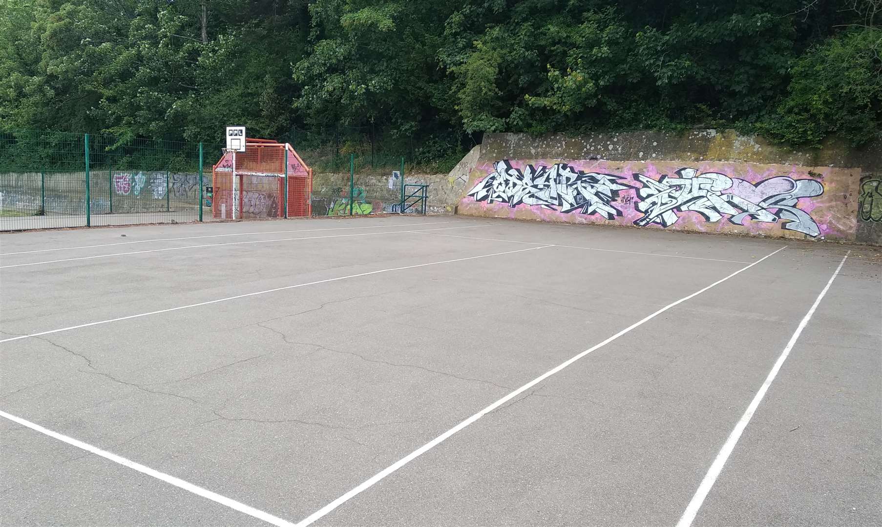 The tennis net has been removed after being broken. Picture: Cllr Tim Prater