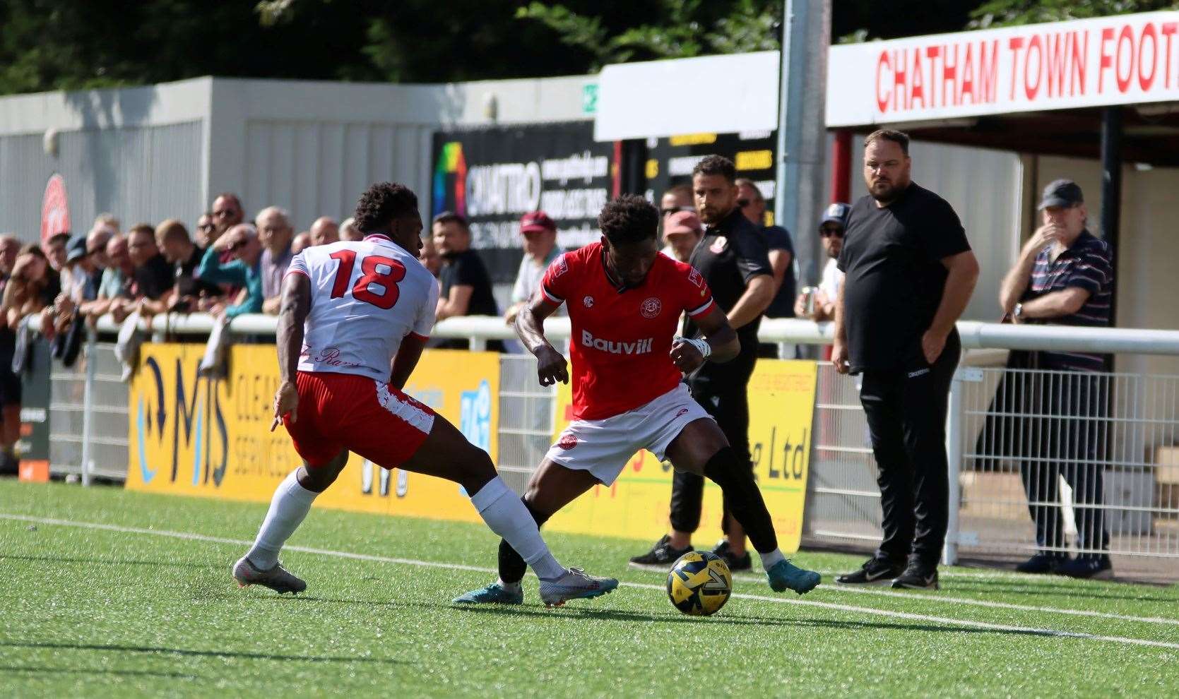 Action between Chatham Town and Ramsgate in the FA Cup Picture: Max English @max_ePhotos