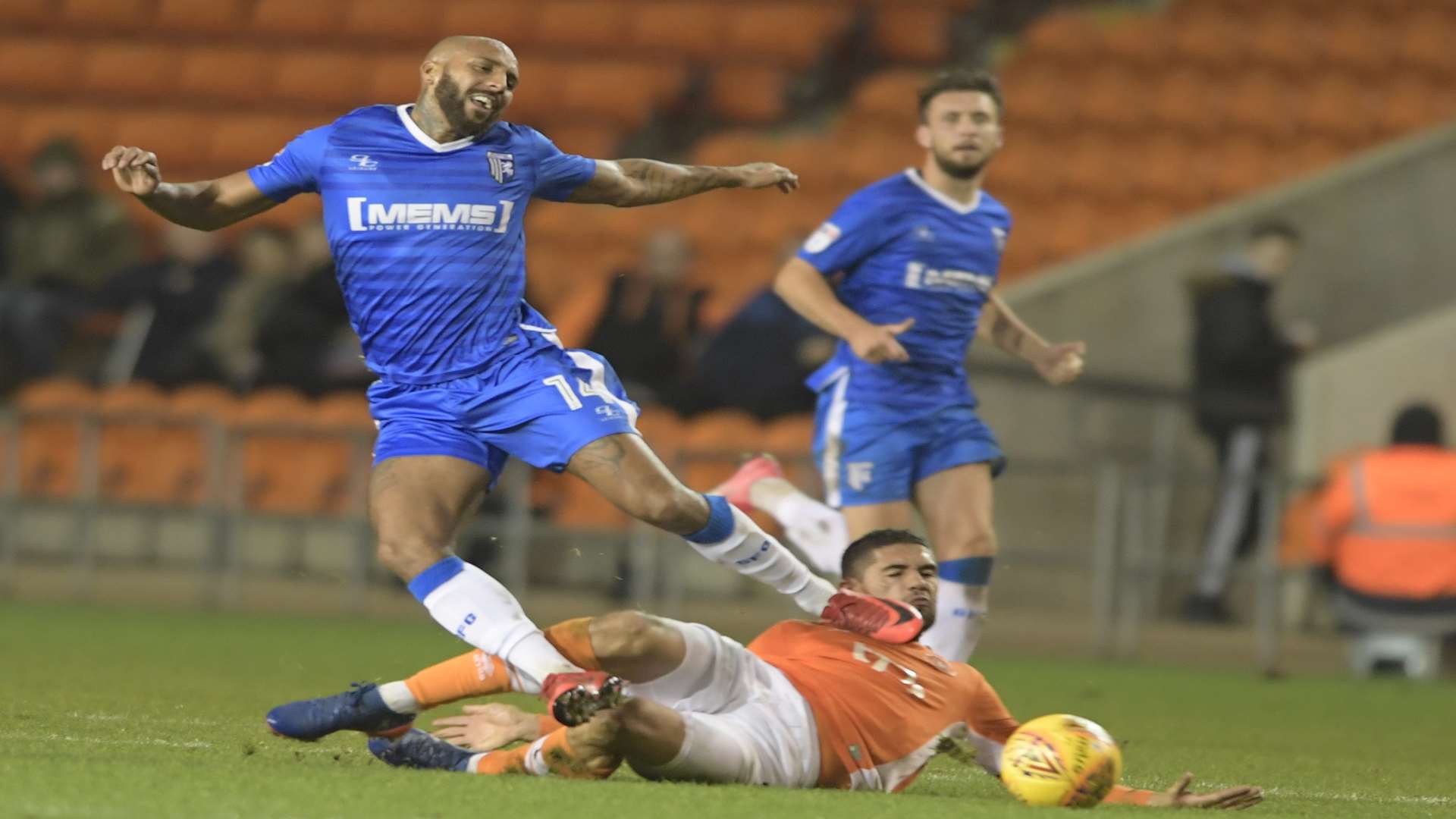 Josh Parker is stopped by foul means Picture: Barry Goodwin