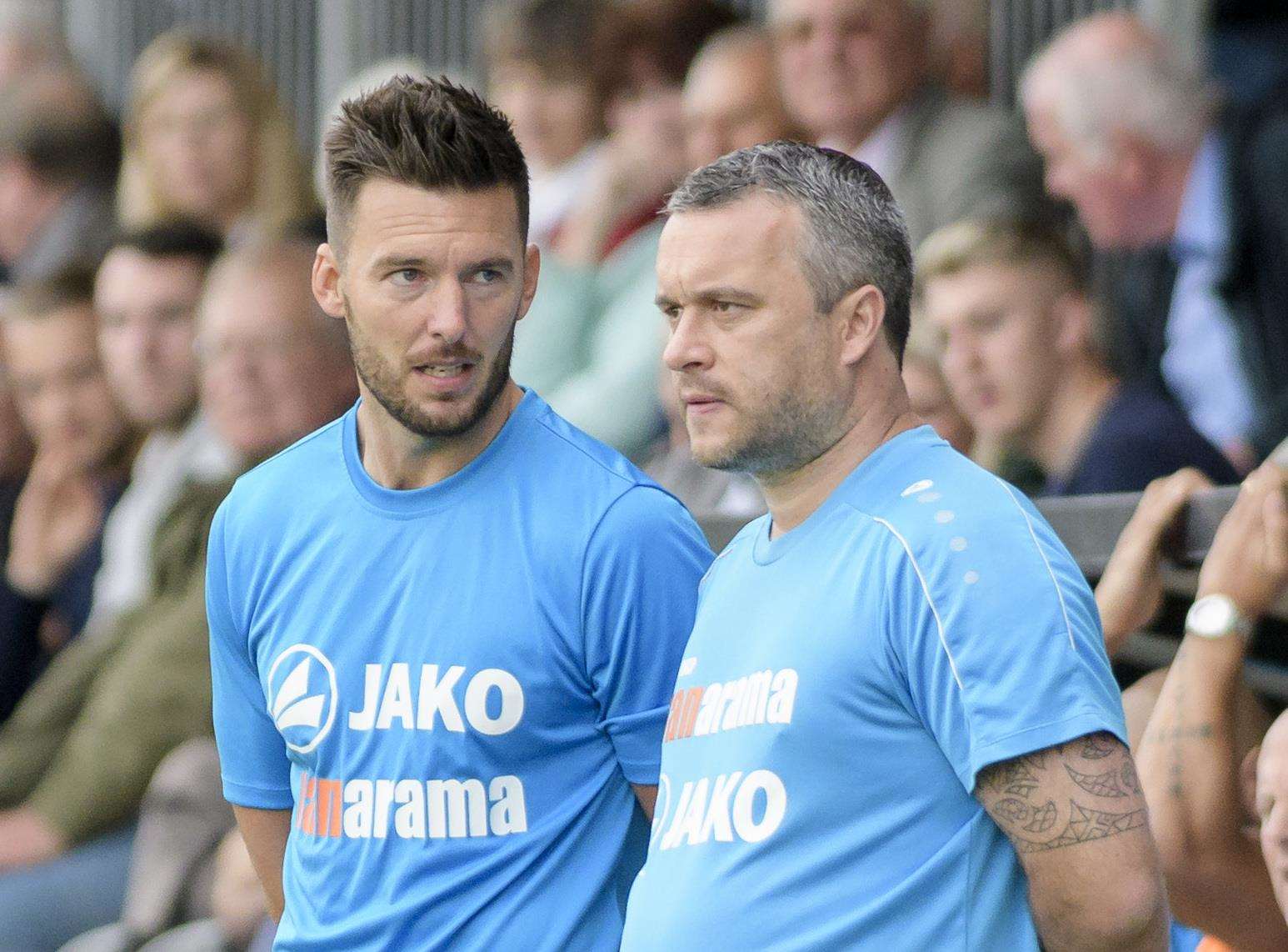 Dartford joint-managers Adam Flanagan and Jamie Coyle Picture: Andy Payton