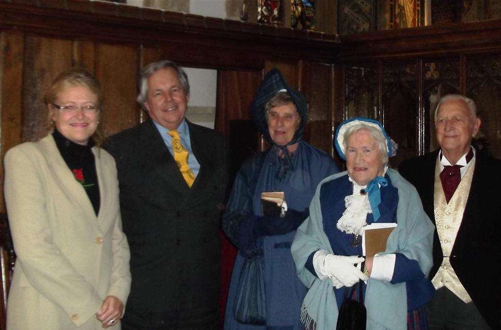 South Thanet MP Laura Sandys, parliamentary church commissioner Sir Tony Baldry, and volunteers from St Peter's Church Tour