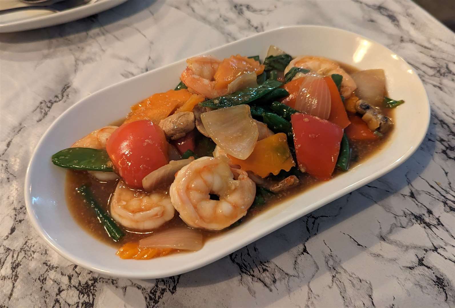 Prawn Thai stir-fry at Daow’s Kitchen