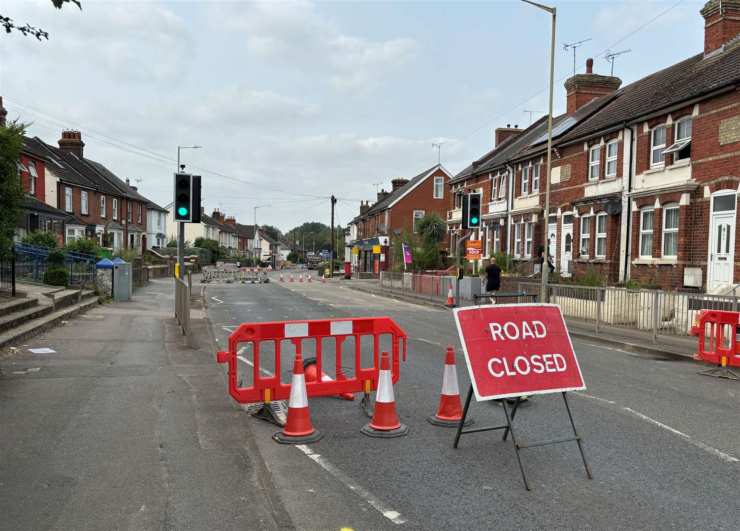 Repair work has been progressing in Hythe Road, Ashford