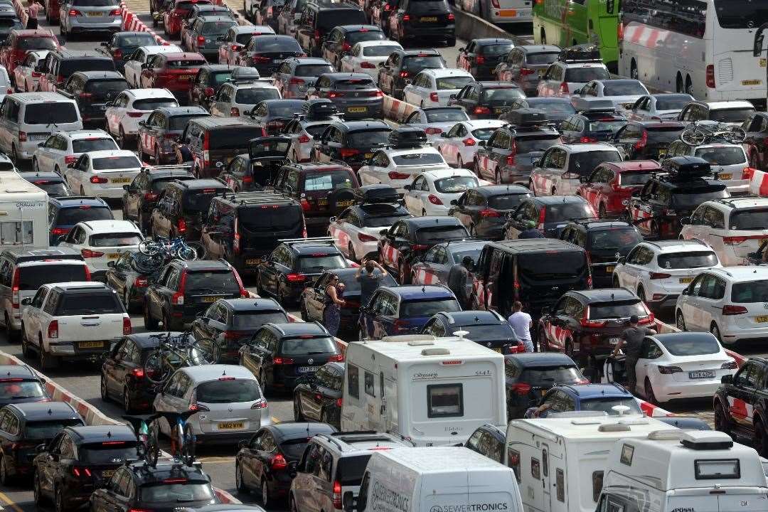 The queues at the Port of Dover last week. Picture: Barry Goodwin