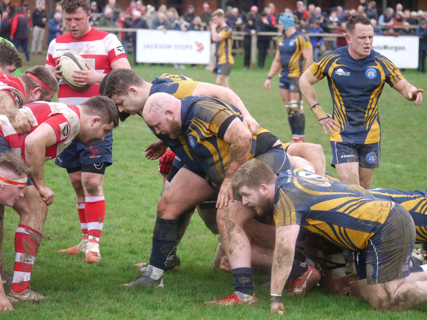 TJs and Dorking prepare for a scrum.