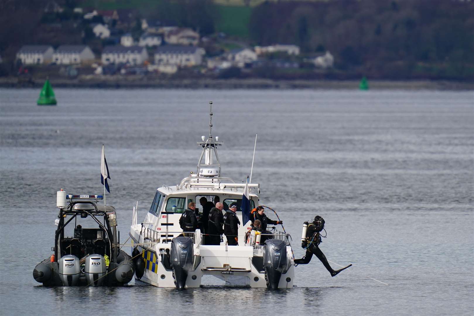 Police divers were involved in the search operation following the incident (Jane Barlow/PA)