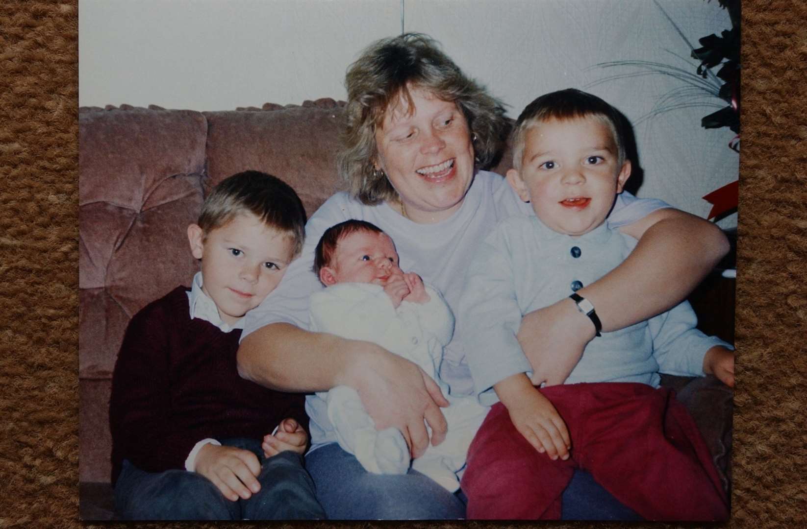 Debbie with children, Jeremy, Jake and baby Luke. Picture: Mike Waterman