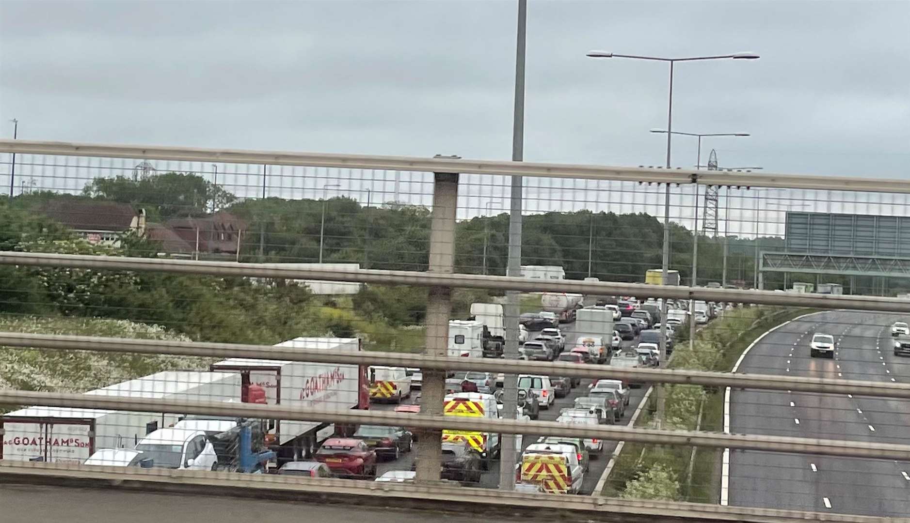 Congestion on the A2 following the crash. Picture: Alex Langridge