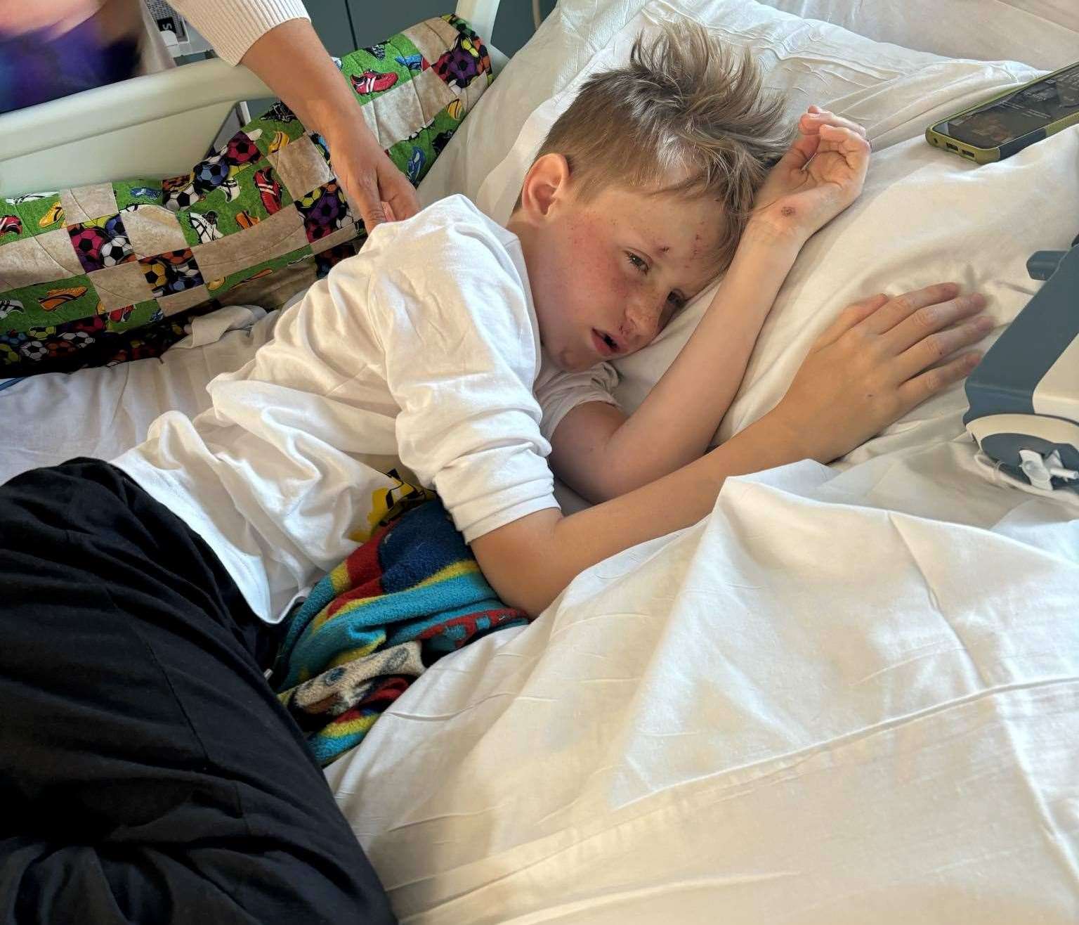 Doctors are hopeful Harrison will be able to walk again. Picture: Kelly Sahlah