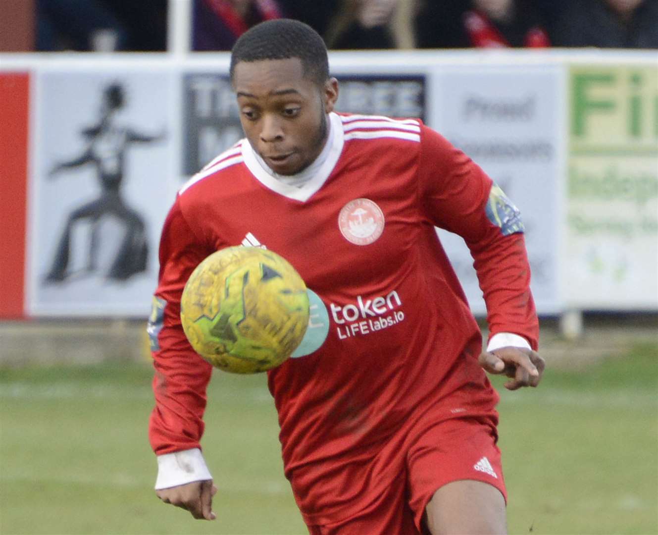 Kieron Campbell in action for Hythe. Picture: Paul Amos