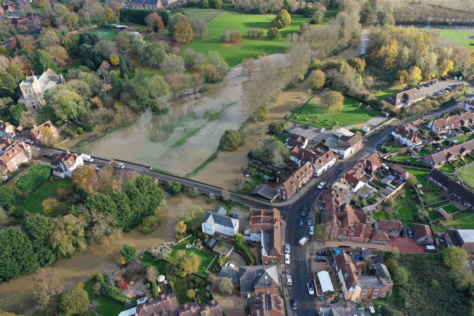 Flooding in Yalding on Novermber. Picture: UKNIP