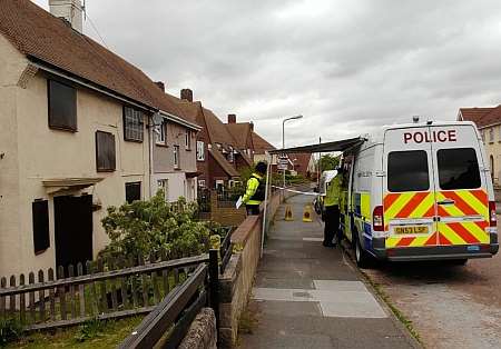 Police investigating the disappearance of Karl Hotchkiss in 1993 search 70 Jubilee Crescent, Gravesend. Picture: Nick Johnson