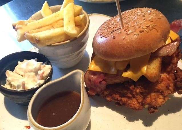 This is the appentice’s buttermilk chicken burger which he said was absolutely fine. Personally I’m not sure any burger should contain a hash brown