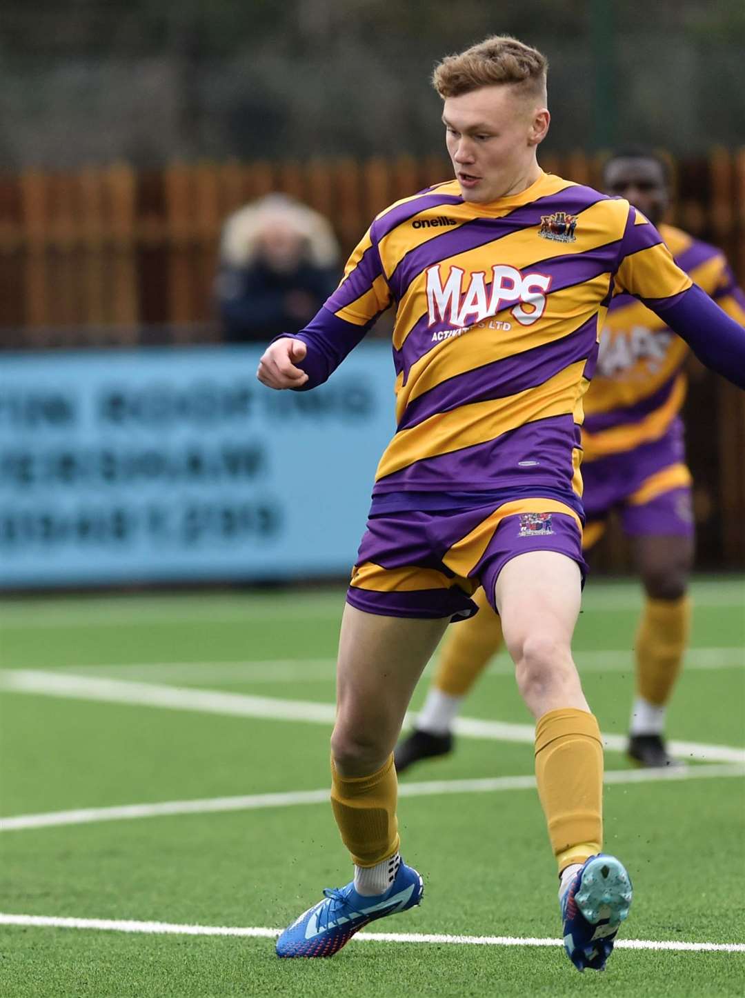 Young Deal defender Alex Green made his 50th club appearance in their weekend 1-1 draw at Holmesdale. Picture: Ian Scammell