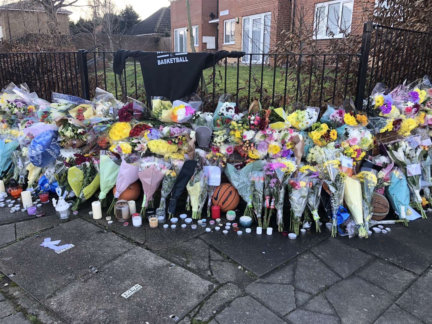 More tributes were laid including more basketballs and a hoodie on February 4