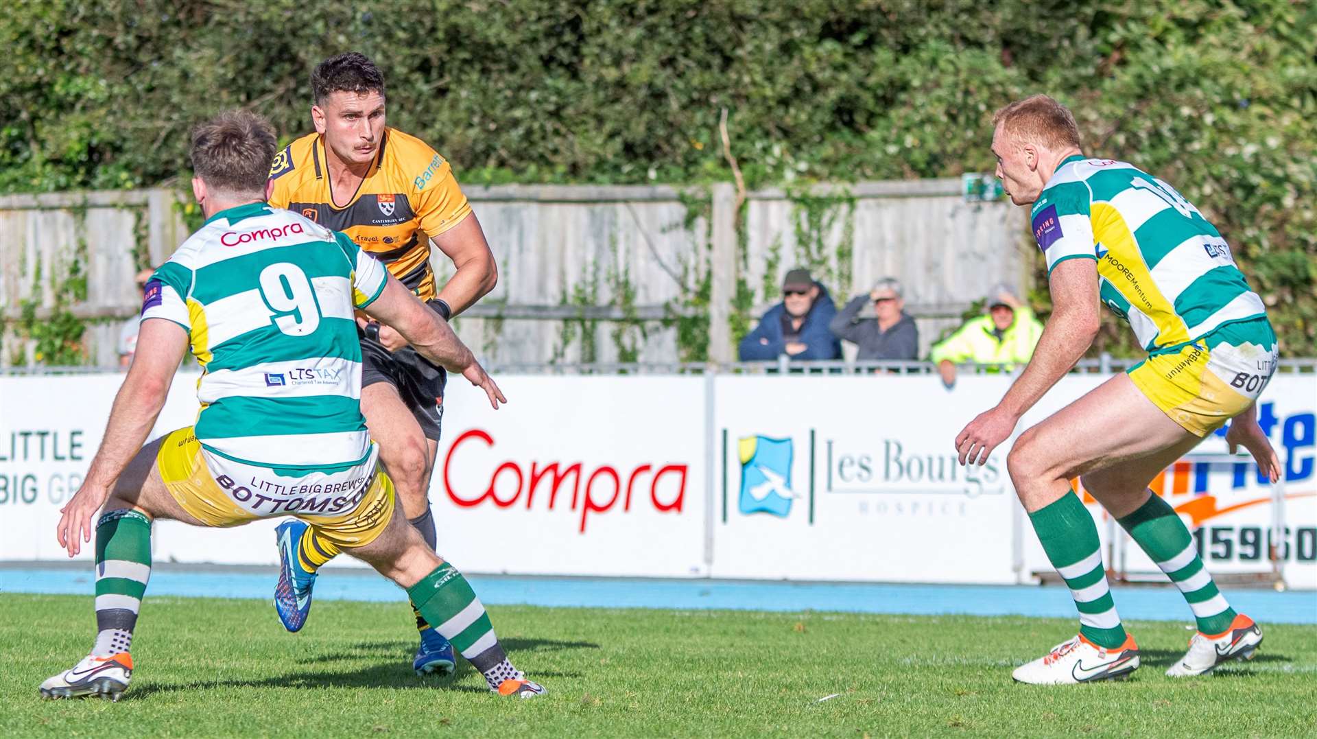 Canterbury's Garry Jones in full flight against Guernsey. Picture: Phillipa Hilton