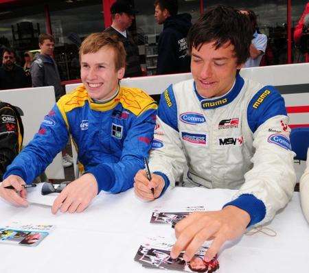 Henry Surtees signing autographs at Brands Hatch yesterday