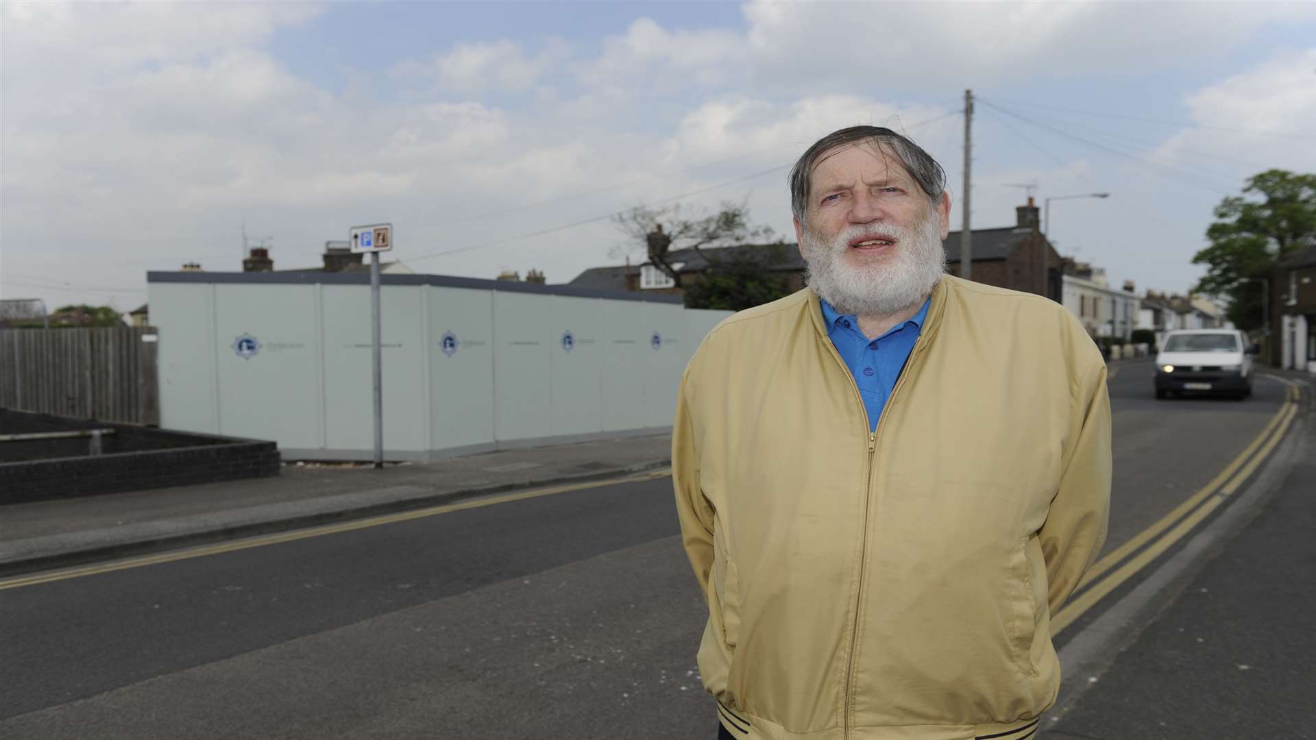 Cllr Bill Gardner, ward councillor at the site of the former Adamsons Garage, now to become The Beacon, developed by Foster & Payne