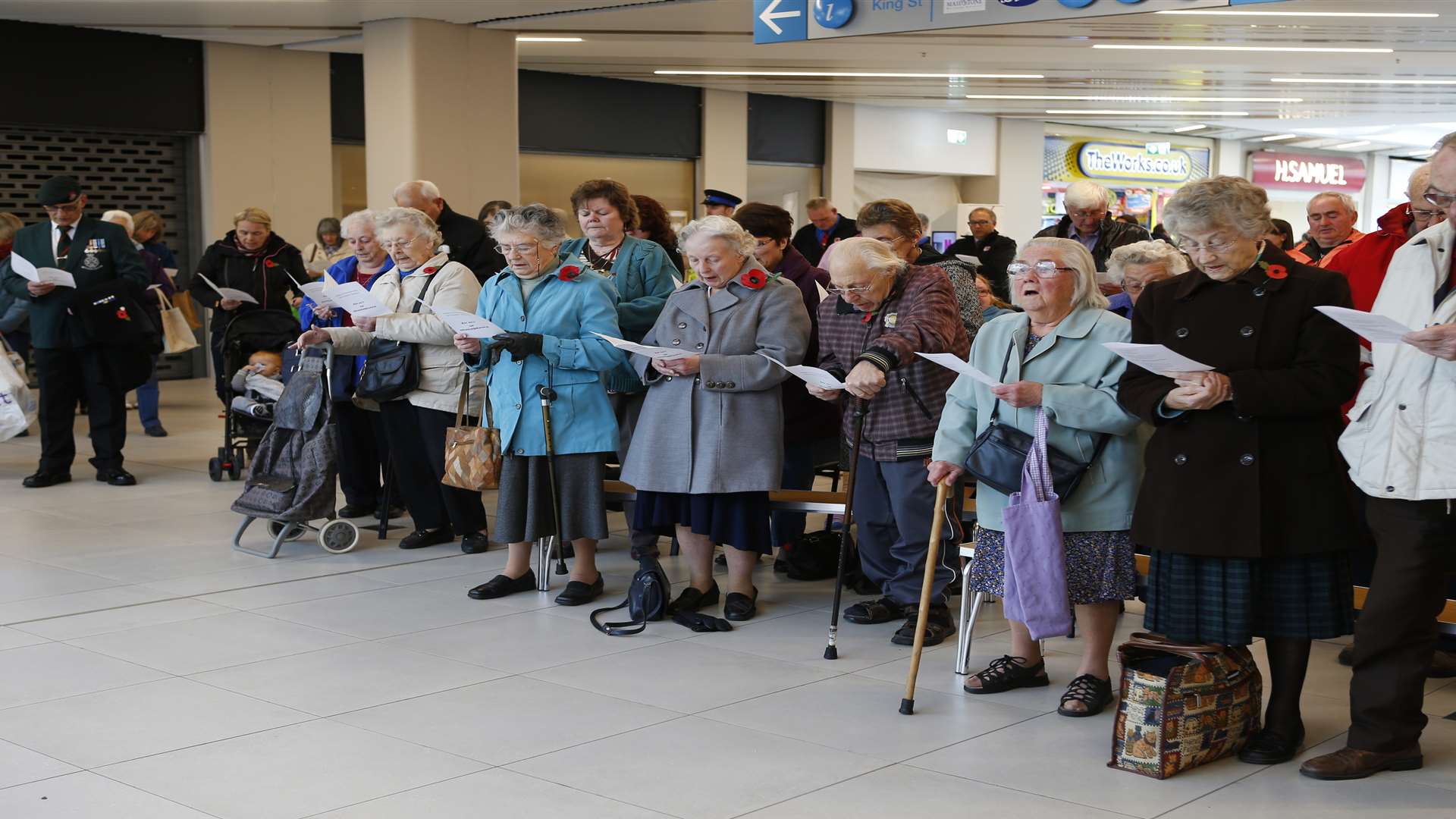 Members of the public gathered for the service