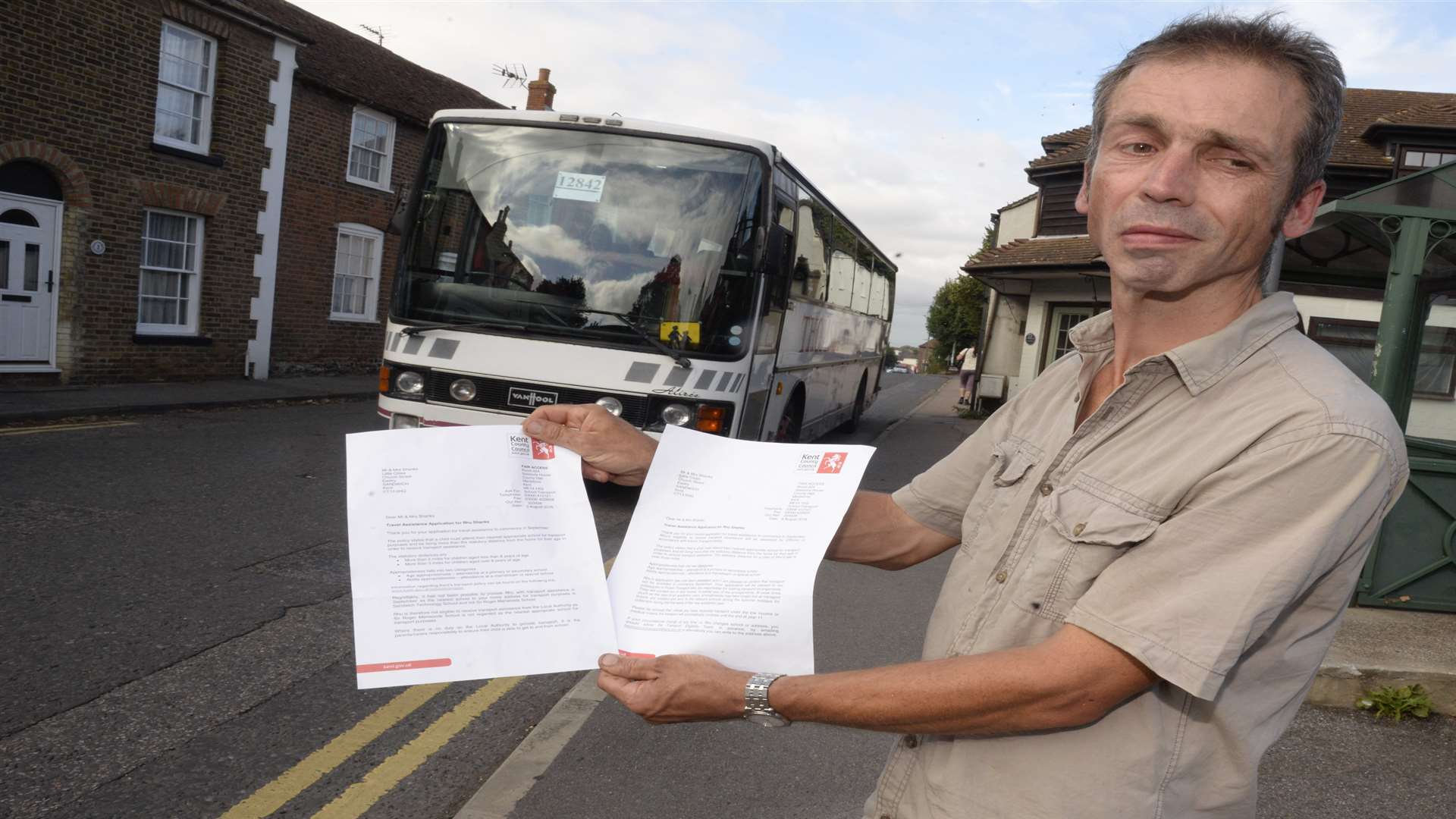 Aidan Shanks of Eastry who is questioning the KCC's policy regarding free transport to school