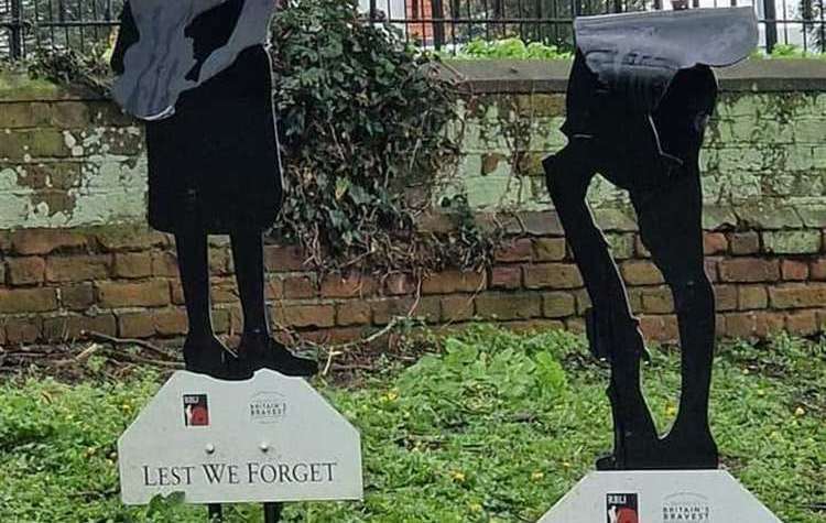 The vandalised war memorials. Picture: Paul Alexander Thurston