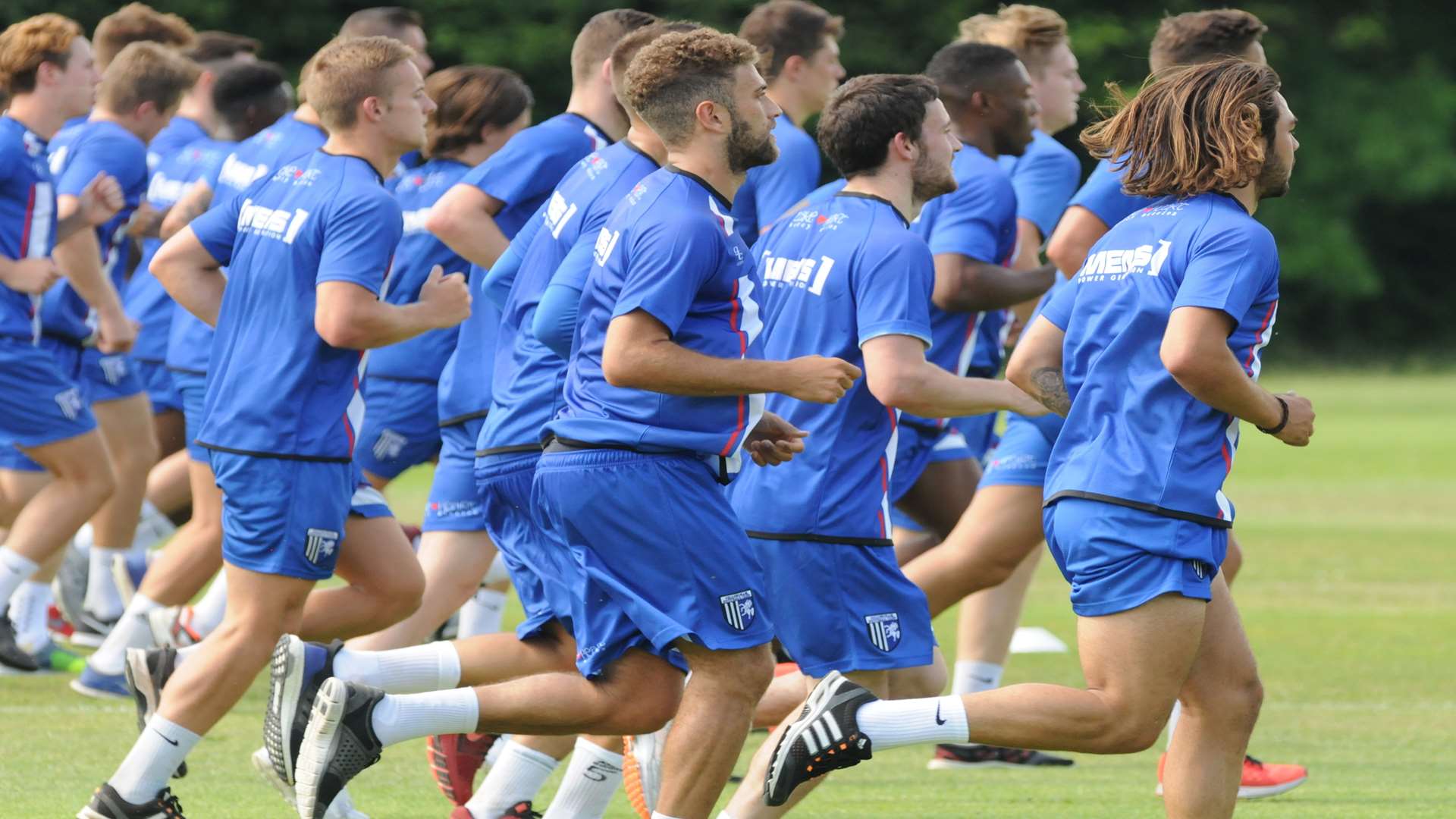 They're off - Gills players at Beechings Cross Picture: Steve Crispe