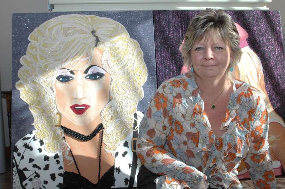 Debra Green with Lily Savage artwork