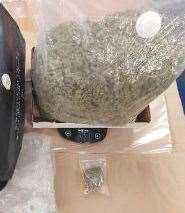 A search of Simon Thorpe's address led to the seizure of a phone and a kilogram of cannabis. Photo: Kent Police